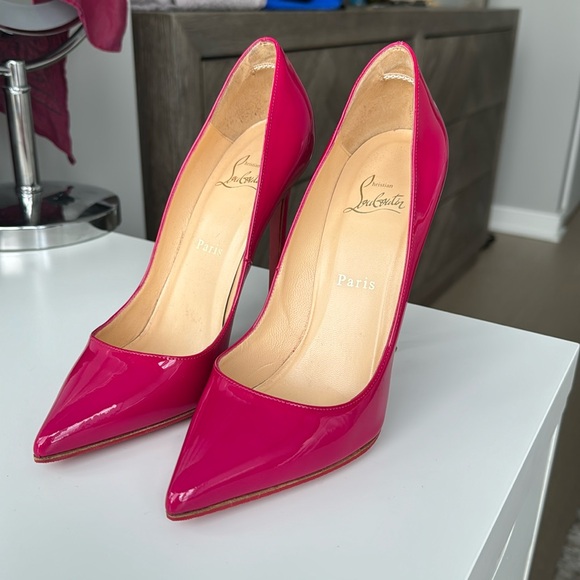 Christian Louboutin Shoes - Christian Louboutin Hot Pink Patent Leather Pointed-Toe Pumps